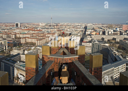 View from the Kollhoff Tower at the square Potsdamer Platz, Berlin, Germany, Europe Stock Photo