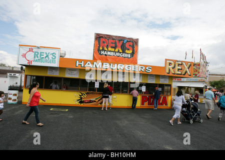 Expo New Mexico state fair hamburger stand food eat eating American tradition Stock Photo