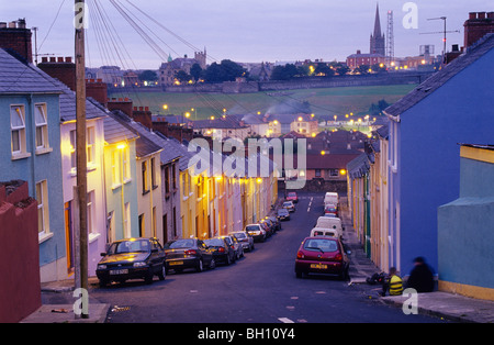 Houses in Bogside, Derry, Co. Londonderry, Northern Ireland, Great Britain, Europe. The Bogside Massacre, Bloody Sunday, was an Stock Photo