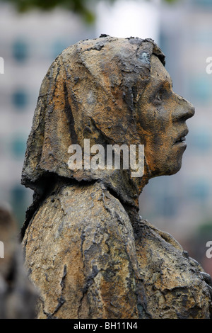 Statues From The Famine Memorial On Custom House Quay Alongside The ...