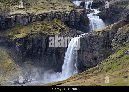 Falls on the Mulaa River in the East Fjords region of south-east Iceland Stock Photo