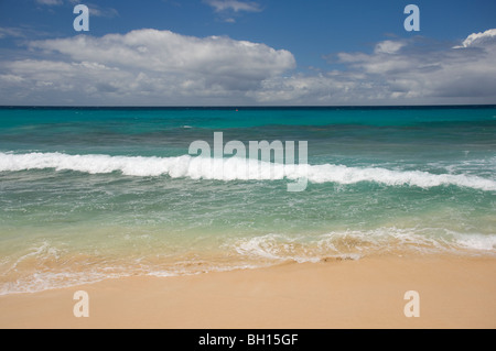 Sea and Sand in Paynes Bay on the West Coast of Barbados, The Windward Islands, The Caribbean Stock Photo