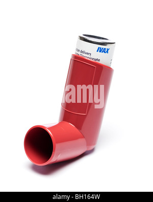 Asthma prevention inhaler close up selective focus Stock Photo