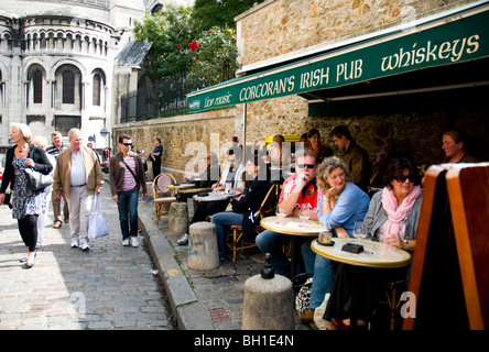 Corcorans Irish Pub next to Sacre Couer Basilica Paris France Stock Photo