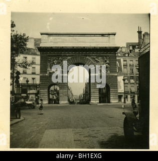 Arch in liberated Paris, France at the conclusion of WWII. Stock Photo