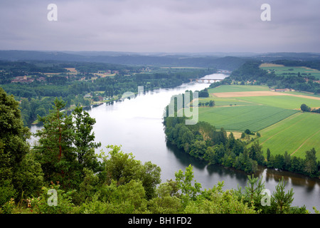 Cingle de Trémolat, The Way of St. James, View of the Dordogne, Roads to Santiago, Chemins de Saint-Jacques, Via Lemovicensis, D Stock Photo