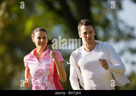 Young couple jogging Stock Photo