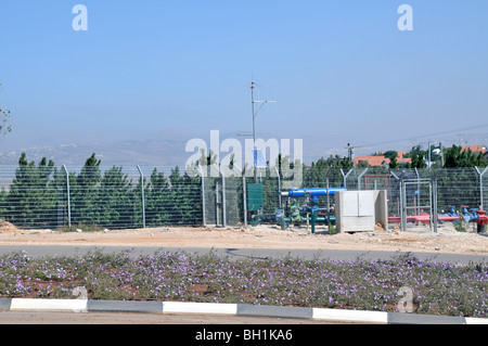 Israel, Upper Galilee, Metula, (founded 1896) is situated on the Lebanese boarder. Solar operated water pump control Stock Photo