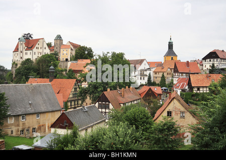Hohnstein castle and town in Saxon Switzerland National Park, Germany. Stock Photo