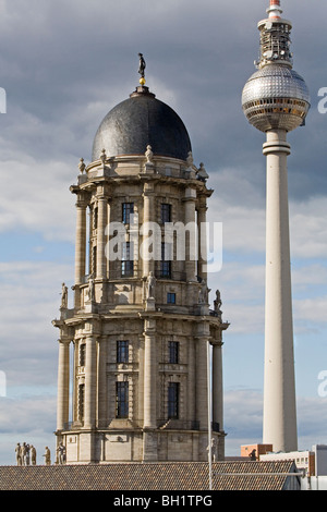 TV tower Alexanderplatz, and the Stadthaus, Berlin, Germany Stock Photo