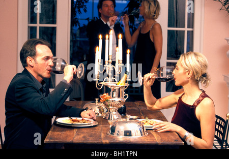 Couple having dinner Stock Photo