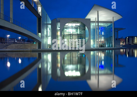 Paul-Loebe-Haus and reflection, governmental district, Berlin, Germany, Europe Stock Photo