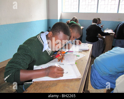 African school children working Kilema Moshi Tanzania East Africa