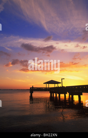 Sunset along Florida's Gulf Coast, Ft. Myers, Florida Stock Photo