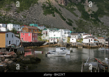 The waterfront in Francois, Newfoundland Stock Photo