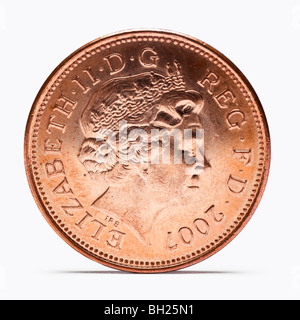 British Two Pence coin front view Stock Photo