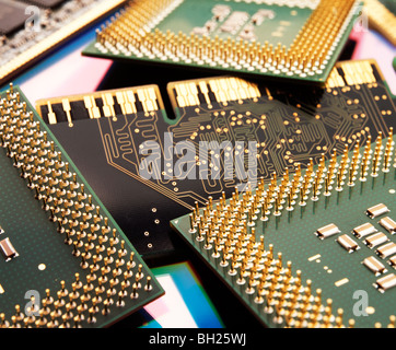 close up of computer intel pentium cpu processor Stock Photo