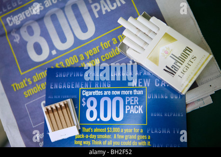 Marlboro cigarette and book of matches Stock Photo