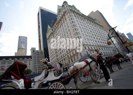 The Plaza Hotel as seen from the corner of 5th Avenue and 59th Street in Manhattan Stock Photo