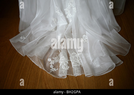 Brides dress and train Stock Photo
