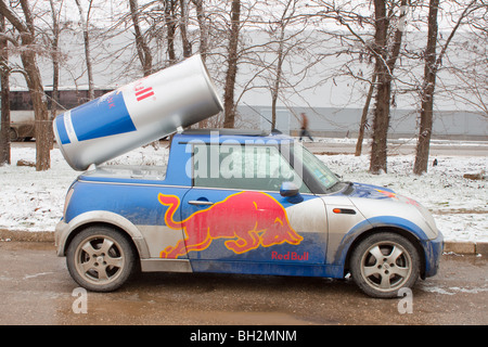 Car used in advertising campaign. Stock Photo