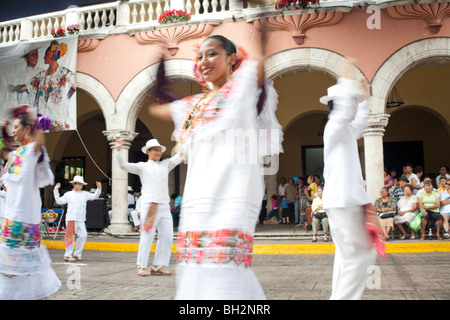 The Jarana is the typical dance of Yucatan, with its origins in a blend of ancient indigenous, mestizo and Spanish  dances. Stock Photo