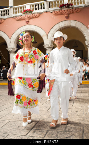 The Jarana is the typical dance of Yucatan, with its origins in a blend of ancient indigenous, mestizo and Spanish  dances. Stock Photo