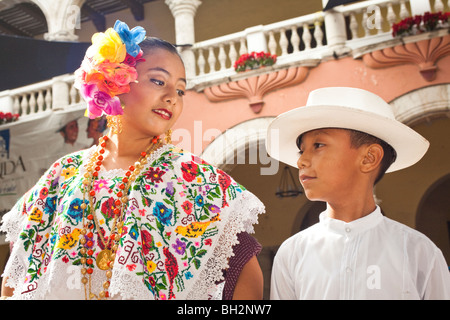 The Jarana is the typical dance of Yucatan, with its origins in a blend of ancient indigenous, mestizo and Spanish  dances. Stock Photo