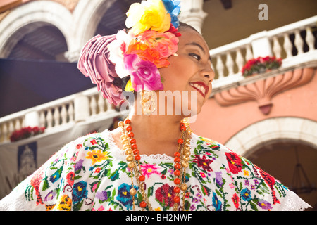 The Jarana is the typical dance of Yucatan, with its origins in a blend of ancient indigenous, mestizo and Spanish  dances. Stock Photo