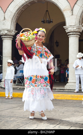 The Jarana is the typical dance of Yucatan, with its origins in a blend of ancient indigenous, mestizo and Spanish  dances. Stock Photo