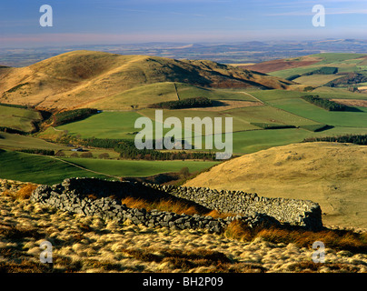 An autumn vista in the Cheviot Hills in Northumberland National Park  near Yeavering Bell Hill Fort near Wooler Stock Photo