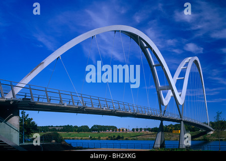 A daytime view of the Infinity Bridge over the River Tees, Stockton on Tees Stock Photo