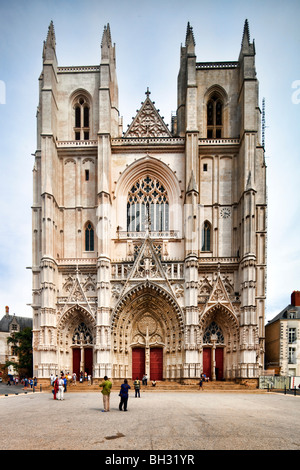 Facade of Saint Pierre Cathedral, Nantes, France Stock Photo