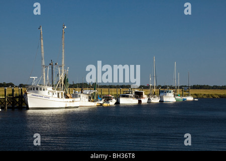 GEORGIA - Boats docked on Lazaretto Creek Tybee Island Stock Photo