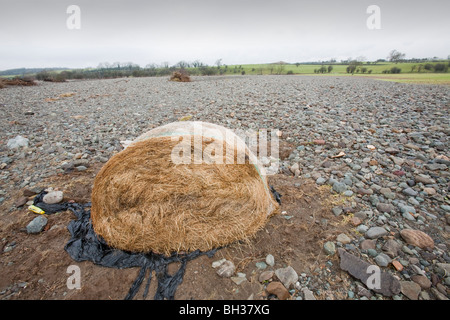 Debris left behind by the devastating November 2009 floods in Cockermouth when the river Derwent reached unprecedented levels. Stock Photo