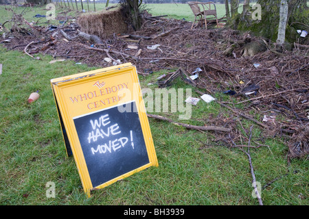 Debris left behind by the devastating November 2009 floods in Cockermouth when the river Derwent reached unprecedented levels. Stock Photo