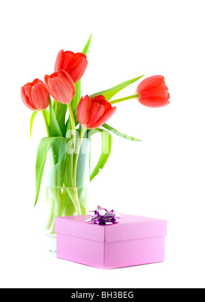 Gifts in boxes. Isolation on the white Stock Photo