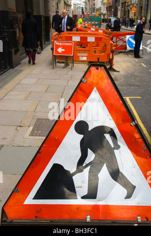 Road construction City of London England UK Europe Stock Photo