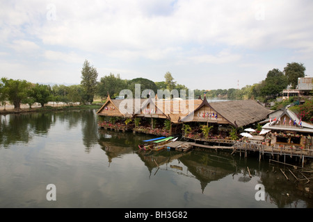 Bridge over River Kwai, Khwae Yai River in Kanchanaburi, Thailand Stock Photo