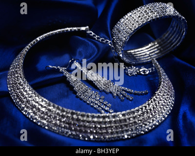 Swarovski crystal jewellery still life Stock Photo