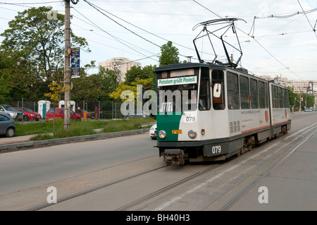 Public transport tram in Ploiesti Prahova Romania Stock Photo