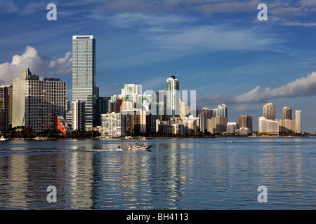 Miami Skyline & Biscayne Bay, Miami, Florida Stock Photo