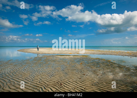 Rippled Sand, Low Tide, Key Biscayne, Florida Stock Photo