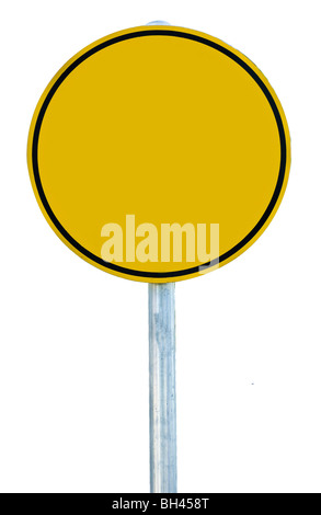 A blank road sign isolated on white Stock Photo