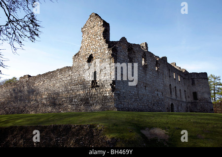 Balvenie castle ruins near Dufftown. Built by the Comyn Clan in the 12th century and abandoned in the 1720s. Stock Photo