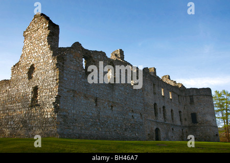 Balvenie castle ruins near Dufftown. Built by the Comyn Clan in the 12th century and abandoned in the 1720s. Stock Photo