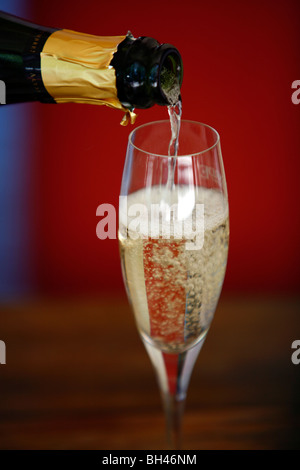 Champagne bottle and glass, Mendoza, Argentina. Stock Photo