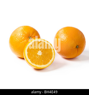 Oranges on a white background Stock Photo