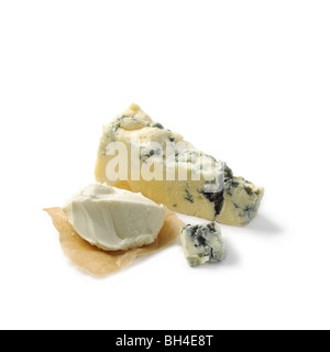 Blue Cheese on a white background Stock Photo