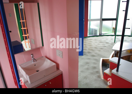 Images of the 9 residential apartments, known as "Reversible Destiny Lofts- In Memory of Helen Keller", in Mitaka, Tokyo, Japan Stock Photo